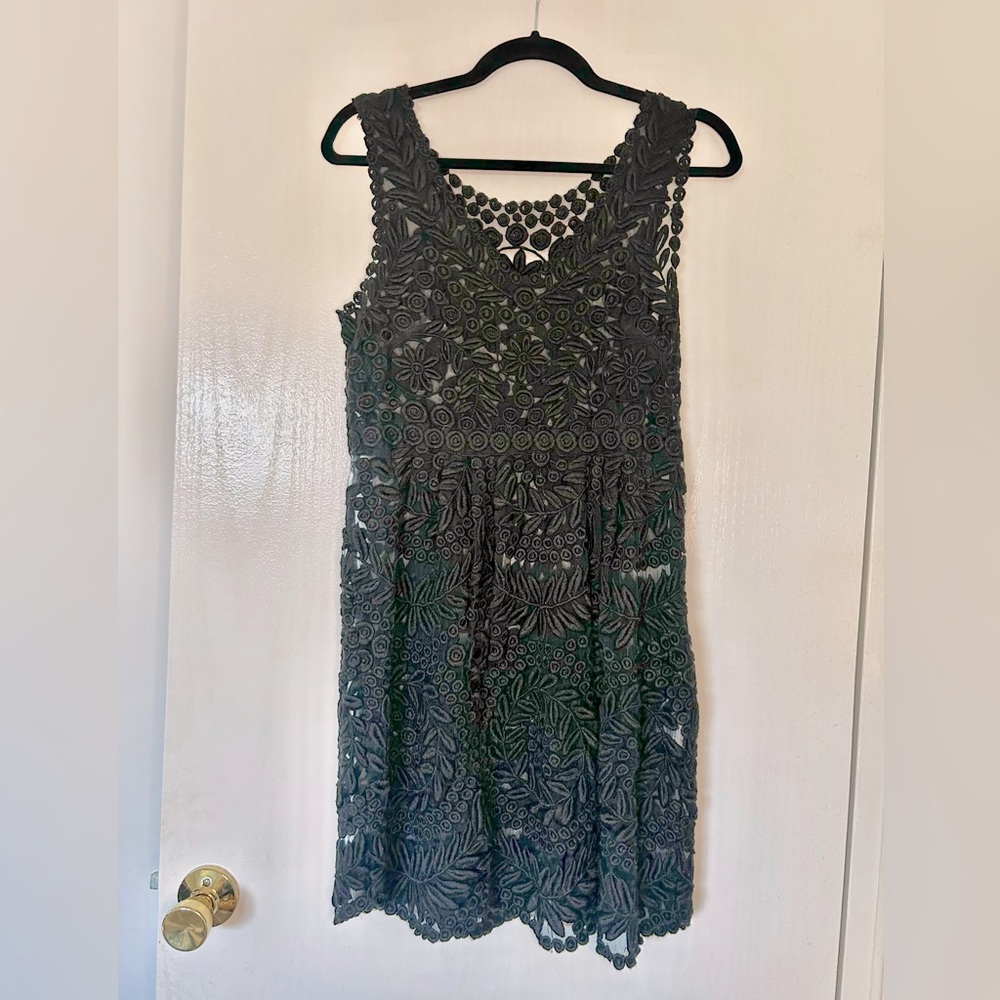 Black Embroidered Lace Dress